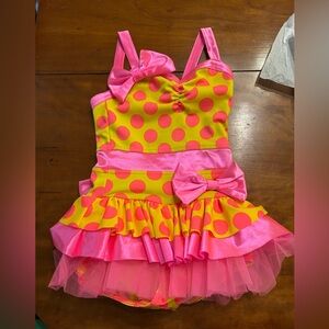 Weissman polkadot yellow and pink SC dance costume